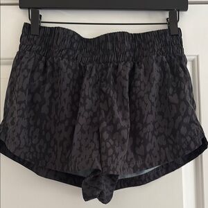 Varley Black leopard print running Shorts